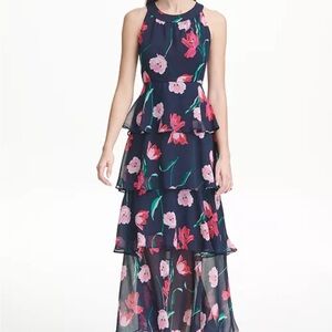 NWOT-Tommy Hilfiger Floral Chiffon Tiered Maxi Dress!